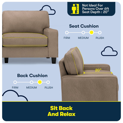 Divano Serta Palisades 73 Track Arm, in poliestere di facile manutenzione, con schienale morbido e cuscini di seduta a molle insacchettate.