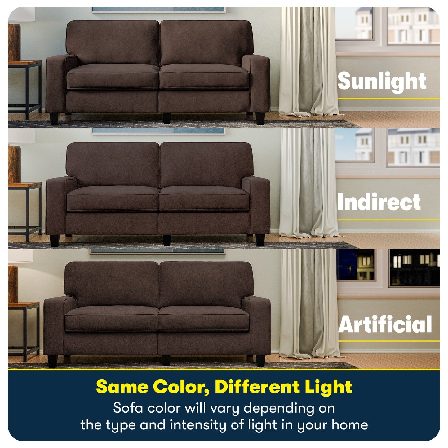 Divano Serta Palisades 73 Track Arm, in poliestere di facile manutenzione, con schienale morbido e cuscini di seduta a molle insacchettate.