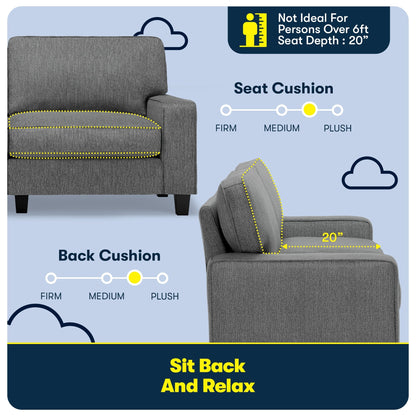 Divano Serta Palisades 73 Track Arm, in poliestere di facile manutenzione, con schienale morbido e cuscini di seduta a molle insacchettate.