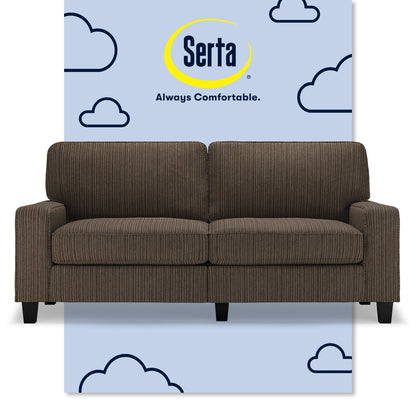 Divano Serta Palisades 73 Track Arm, in poliestere di facile manutenzione, con schienale morbido e cuscini di seduta a molle insacchettate.