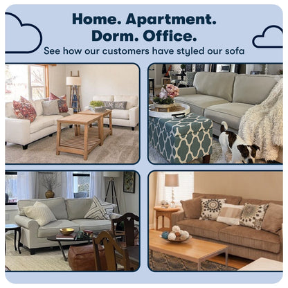 Divano Serta Palisades 73 Track Arm, in poliestere di facile manutenzione, con schienale morbido e cuscini di seduta a molle insacchettate.