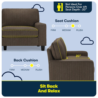 Divano Serta Palisades 73 Track Arm, in poliestere di facile manutenzione, con schienale morbido e cuscini di seduta a molle insacchettate.