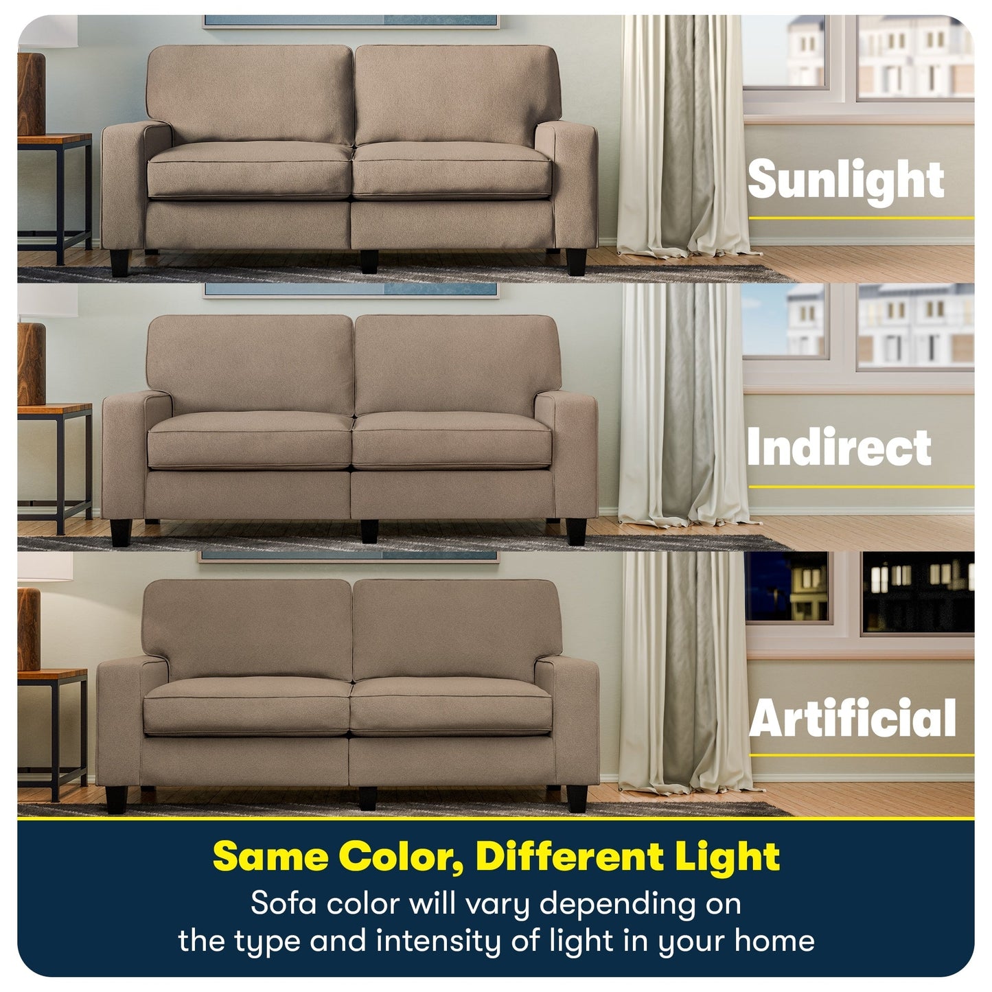Divano Serta Palisades 73 Track Arm, in poliestere di facile manutenzione, con schienale morbido e cuscini di seduta a molle insacchettate.