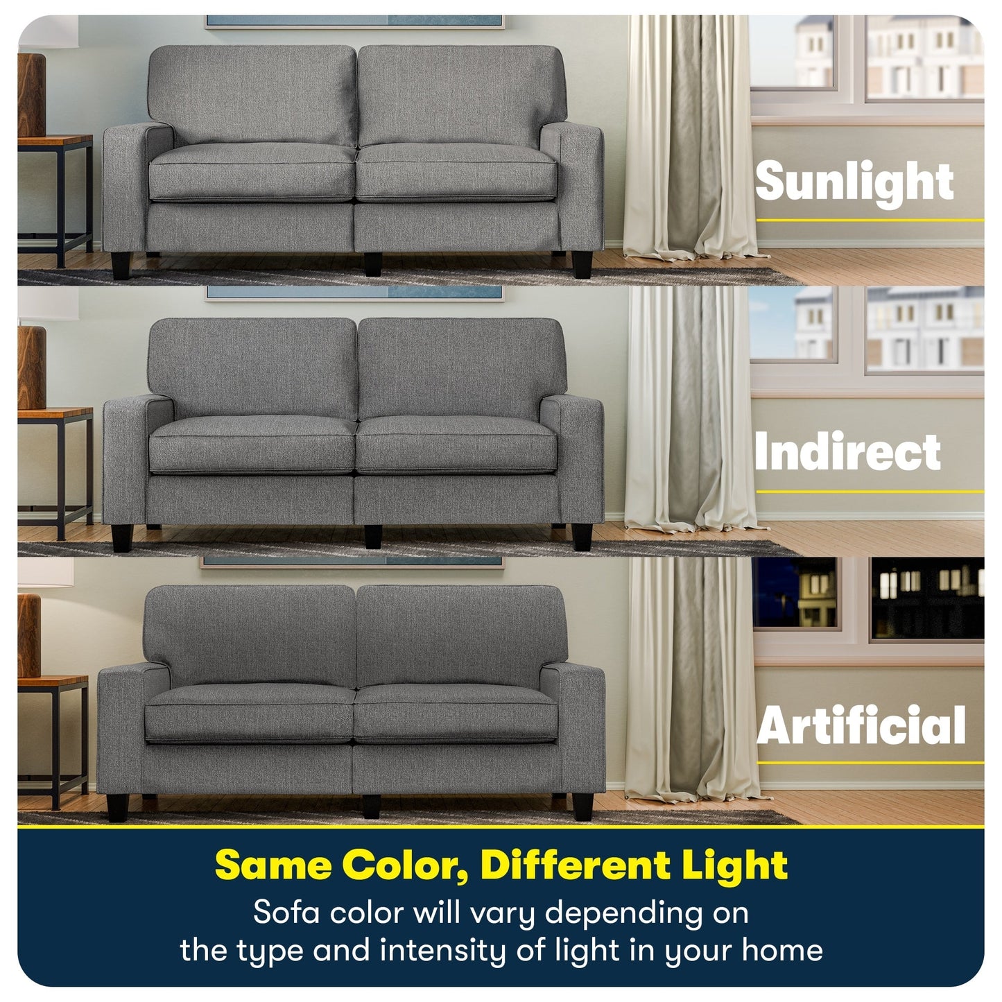 Divano Serta Palisades 73 Track Arm, in poliestere di facile manutenzione, con schienale morbido e cuscini di seduta a molle insacchettate.