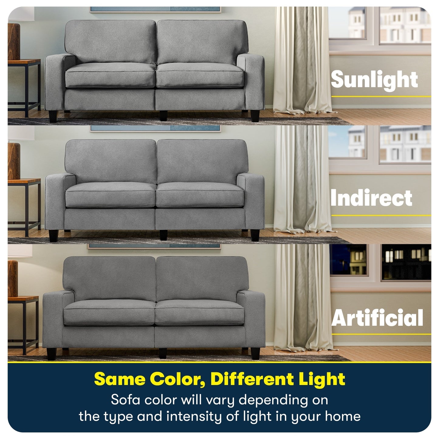 Divano Serta Palisades 73 Track Arm, in poliestere di facile manutenzione, con schienale morbido e cuscini di seduta a molle insacchettate.