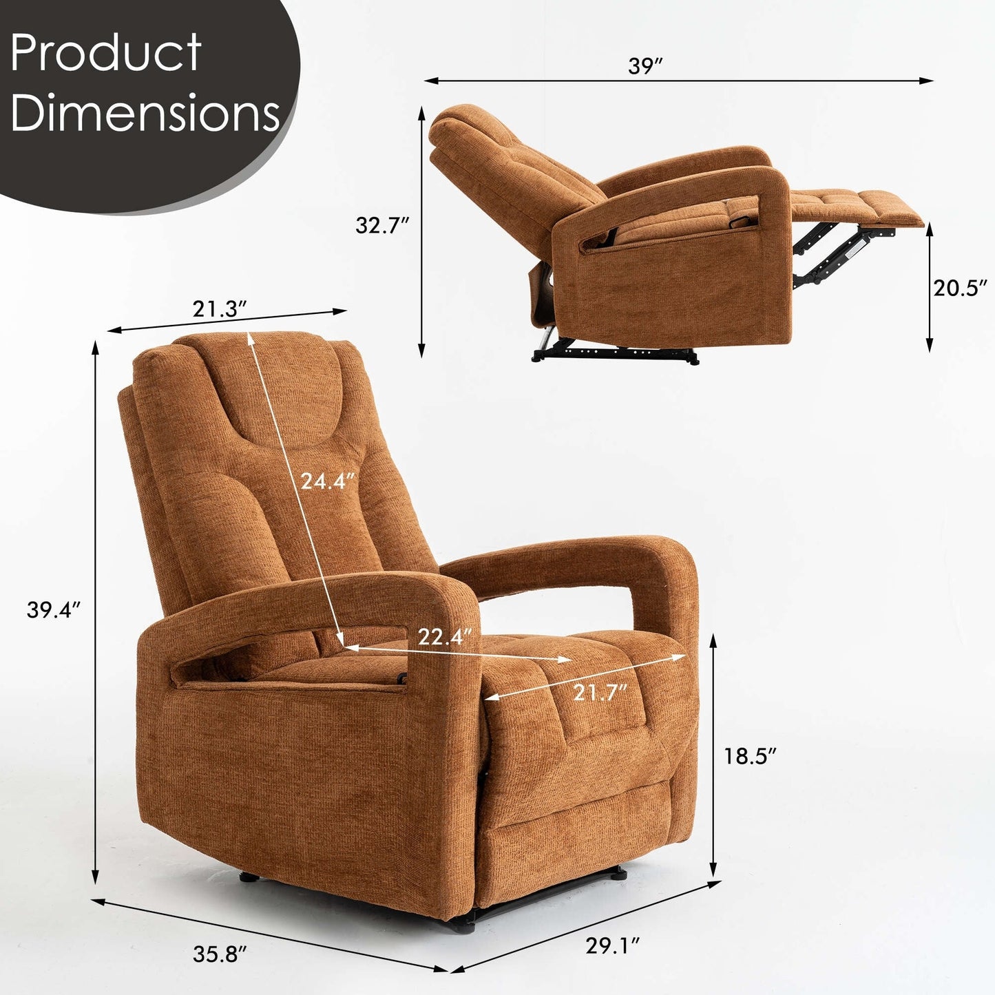 Set di 1 poltrona reclinabile imbottita