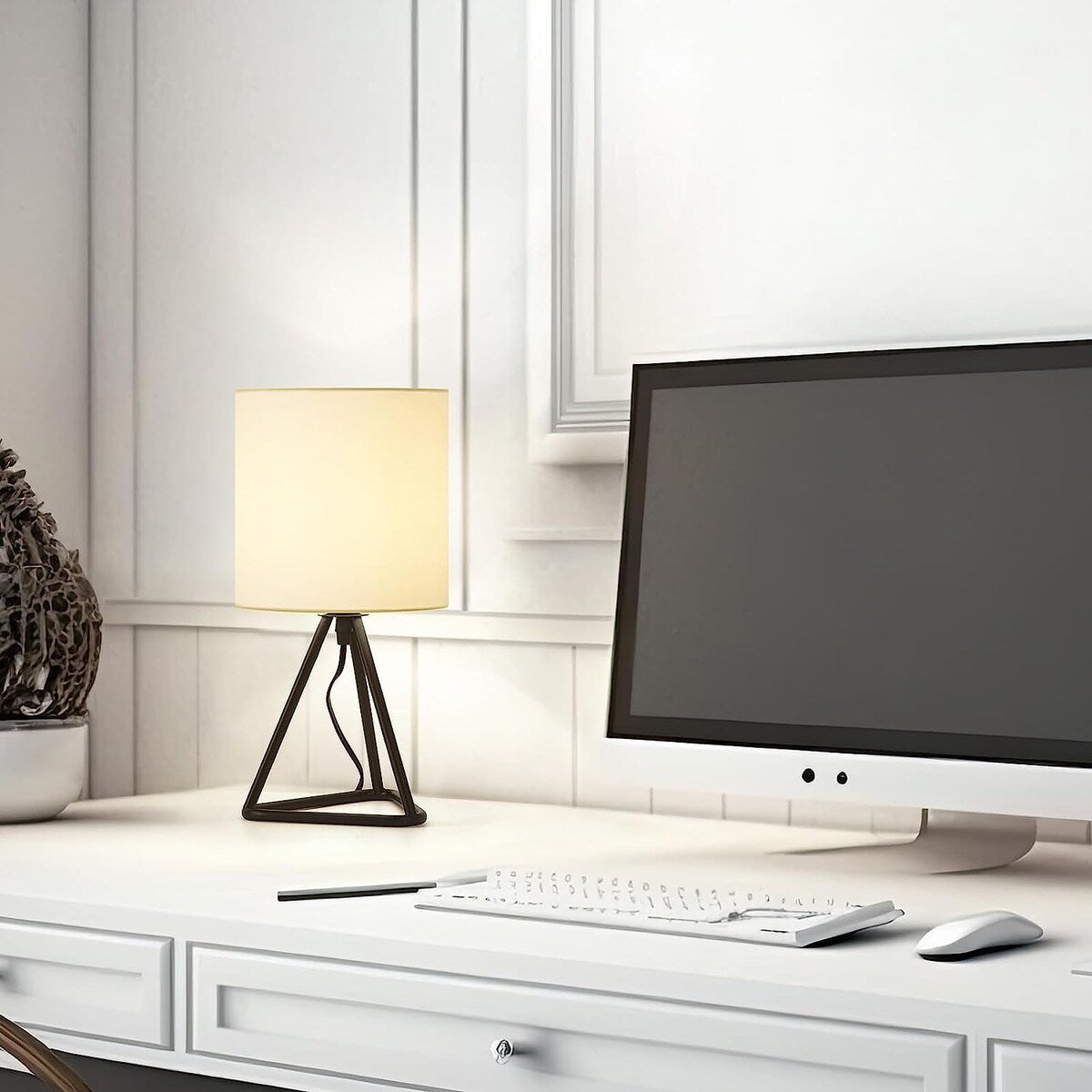 Set di 2 graziose lampade da comodino moderne per soggiorno e camera da letto