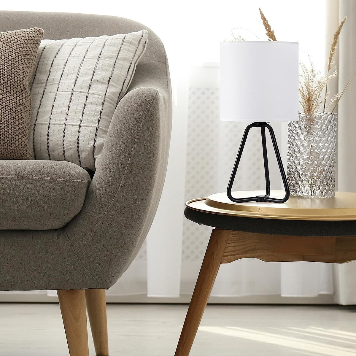 Set di 2 graziose lampade da comodino moderne per soggiorno e camera da letto