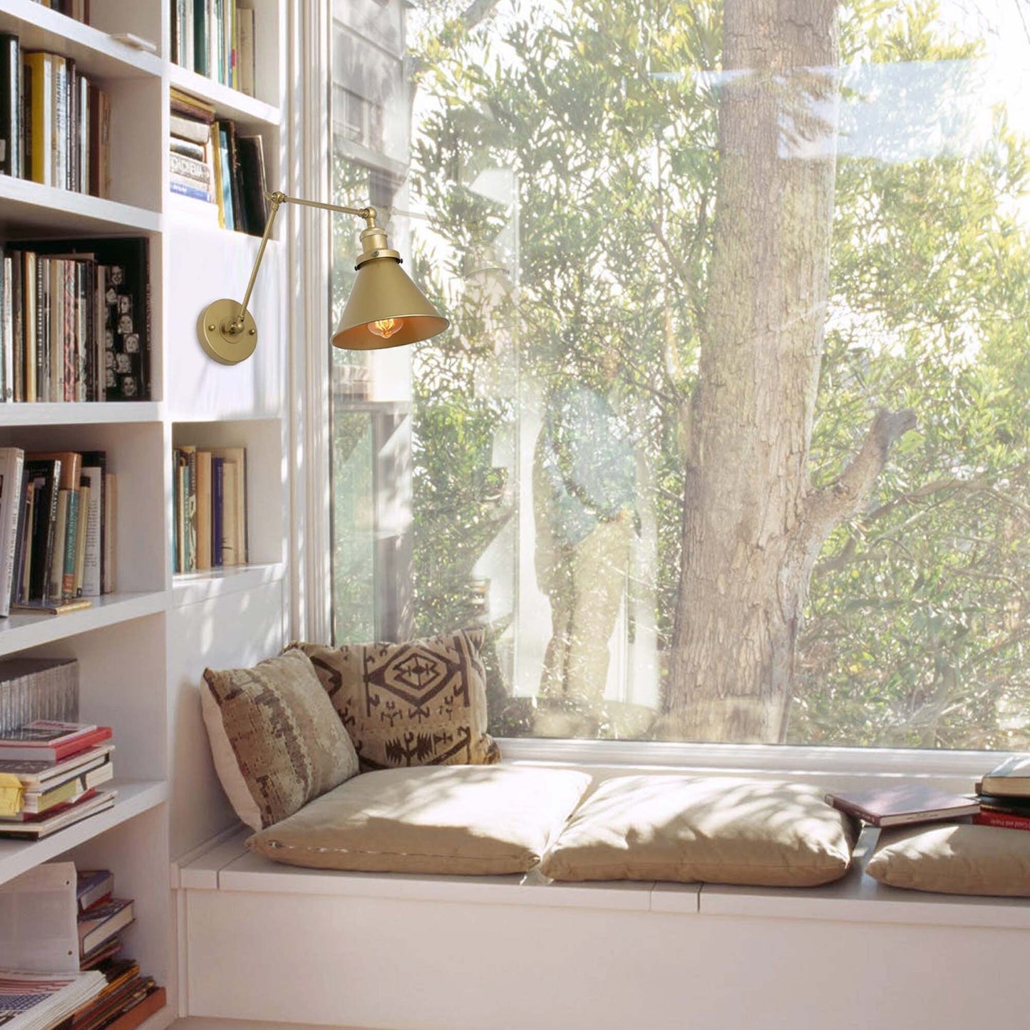 Set di 2 applique da parete moderne con braccio oscillante, regolabili e cablate