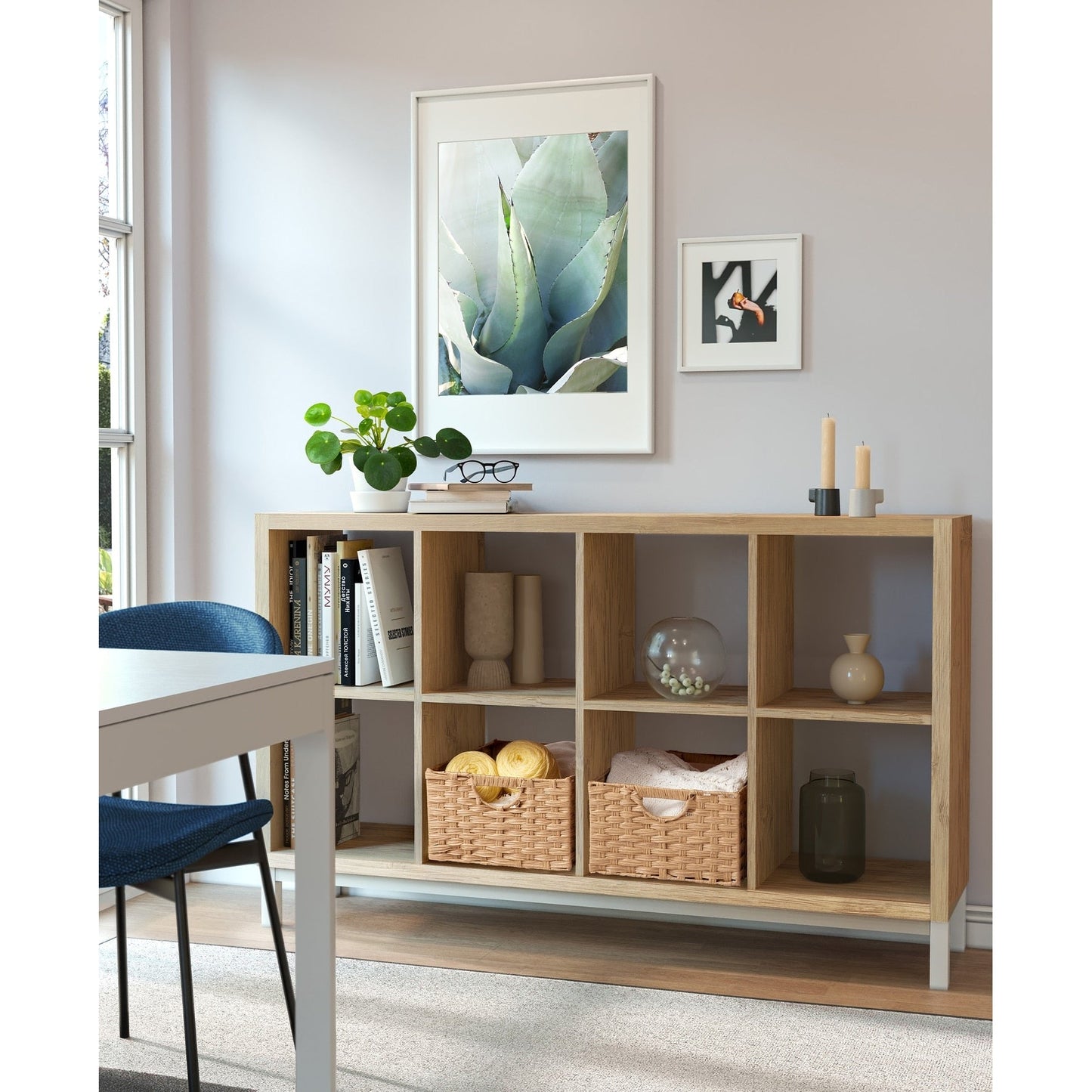 Cesto portaoggetti pieghevole a cubo intrecciato a mano Seville Classics (confezione da 2)