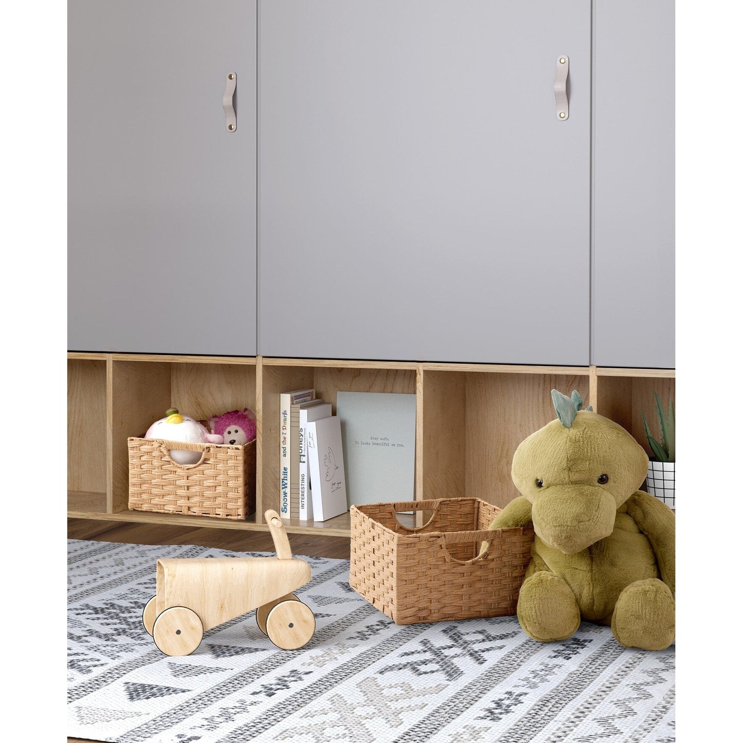 Cesto portaoggetti pieghevole a cubo intrecciato a mano Seville Classics (confezione da 2)