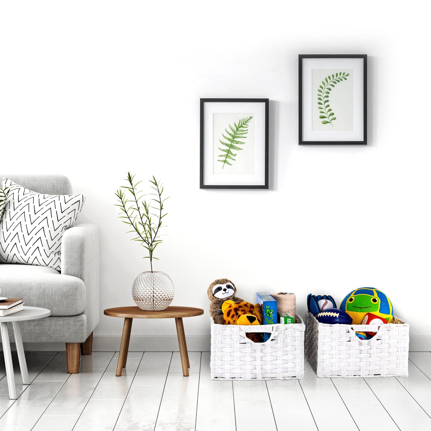 Cesto portaoggetti pieghevole a cubo intrecciato a mano Seville Classics (confezione da 2)