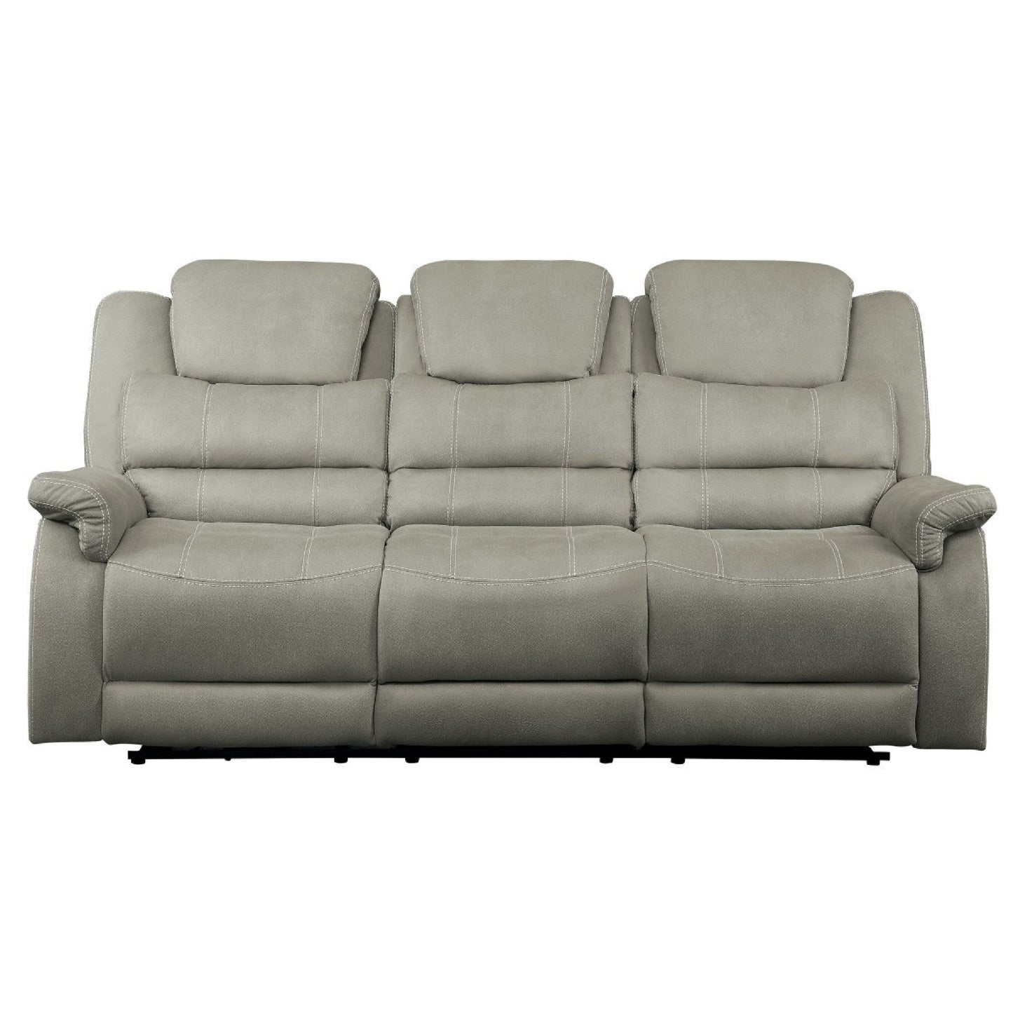 Divano reclinabile elettrico Shelly, poggiatesta regolabile, grigio poliestere, 84 pollici