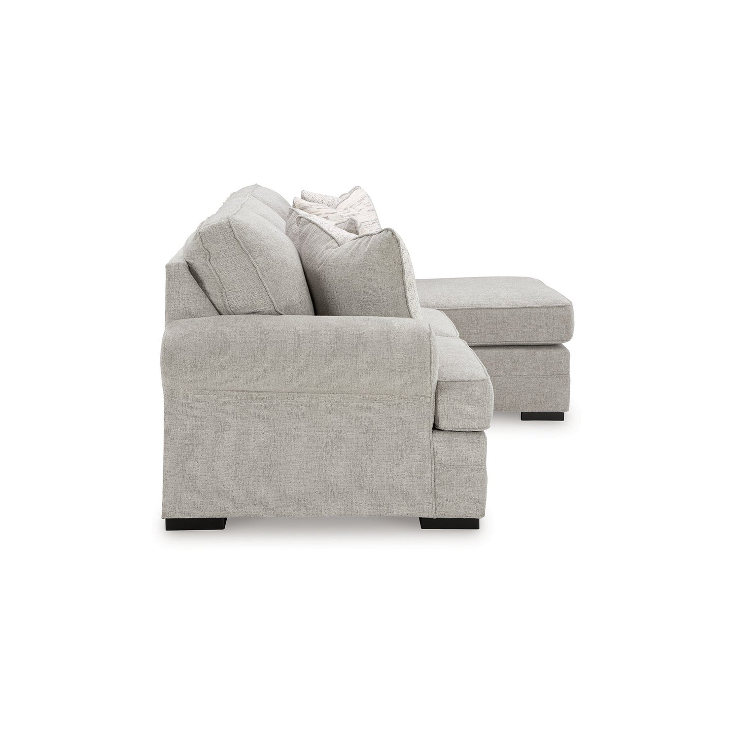 Divano a due posti Shelyn con 4 cuscini decorativi, poliestere grigio sabbia, 97 pollici