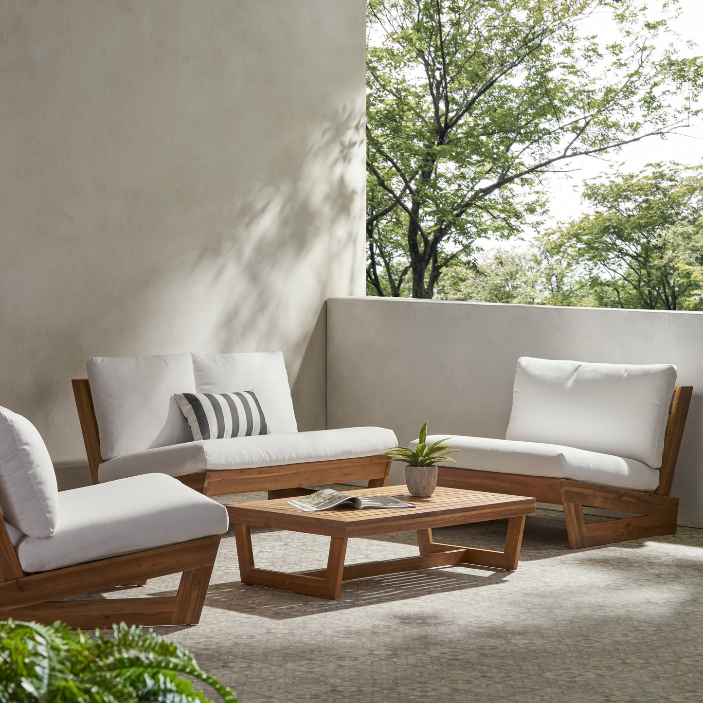 Set da esterno Sherwood da 4 posti in legno per chattare di Christopher Knight Home