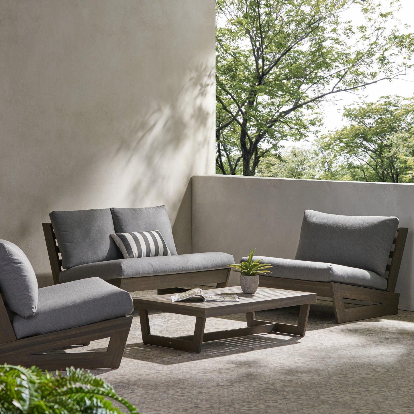 Set da esterno Sherwood da 4 posti in legno per chattare di Christopher Knight Home