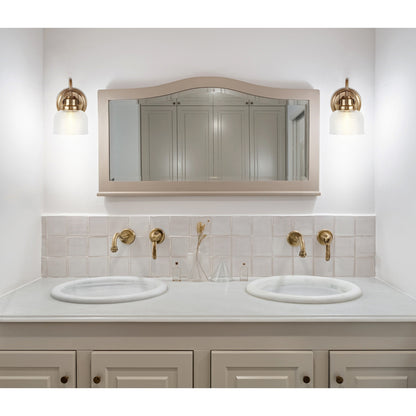 Lampada da toeletta a LED Shirley in metallo/vetro, di JONATHAN Y