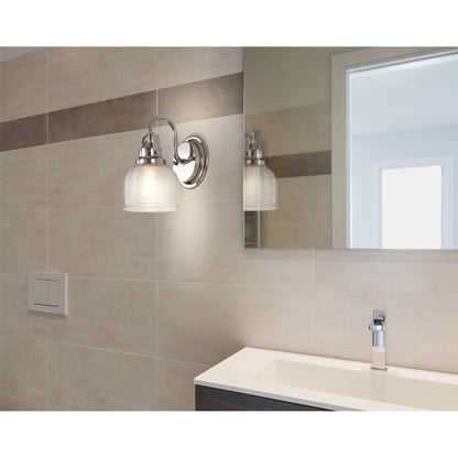 Lampada da toeletta a LED Shirley in metallo/vetro, di JONATHAN Y