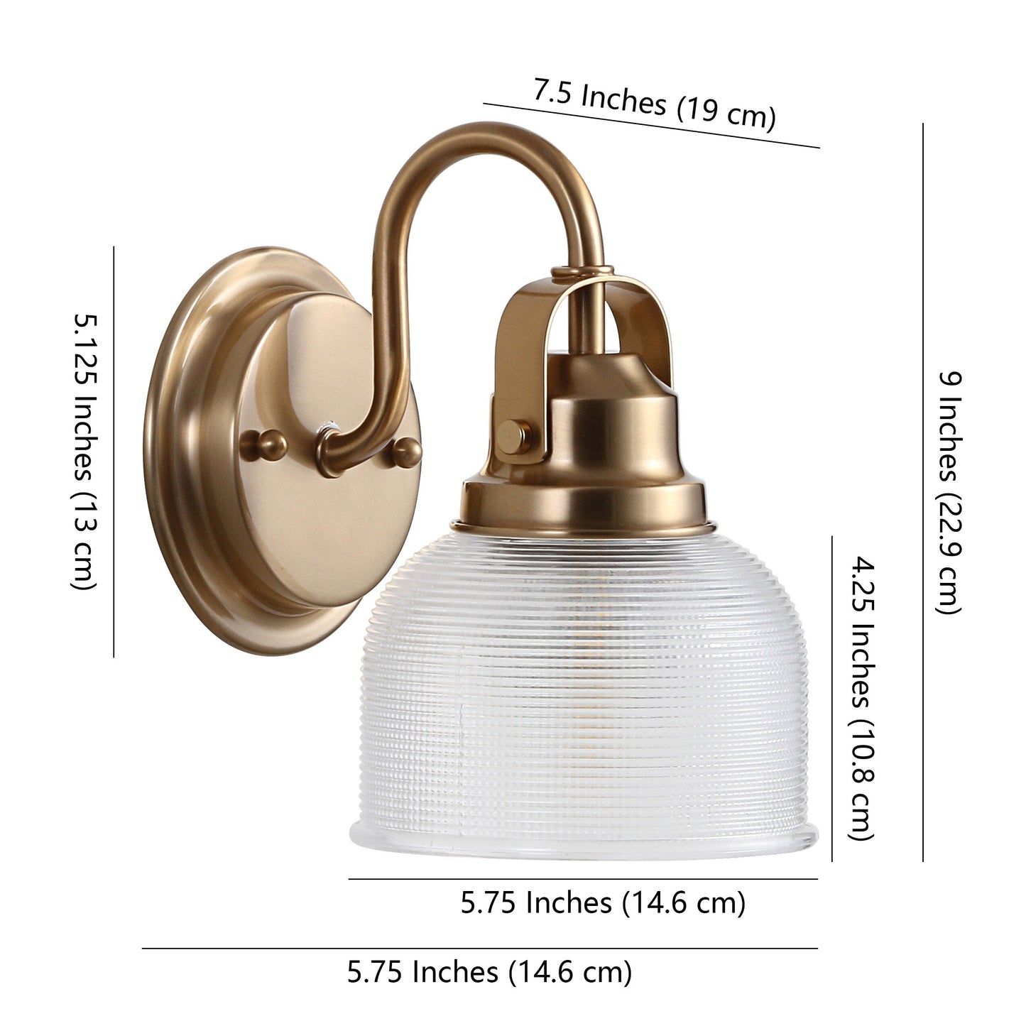 Lampada da toeletta a LED Shirley in metallo/vetro, di JONATHAN Y