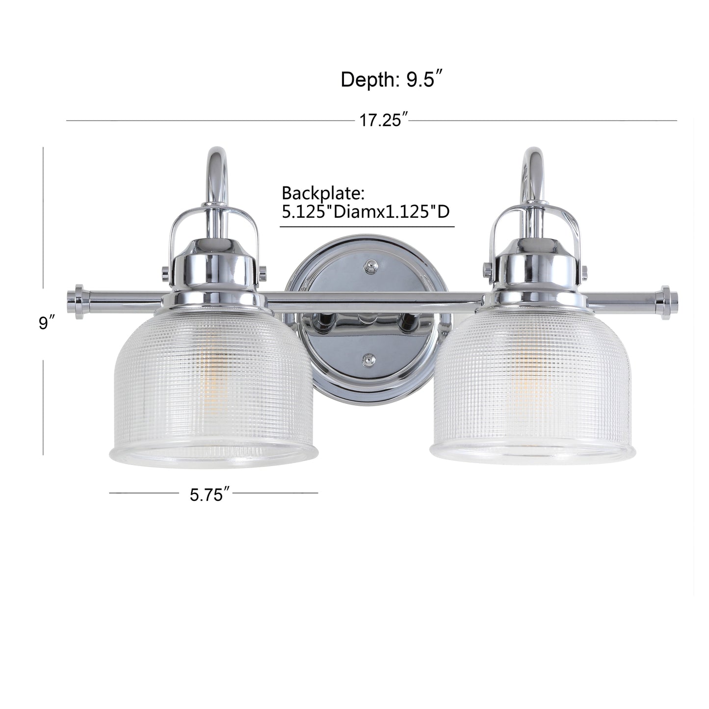 Lampada da toeletta a LED Shirley in metallo/vetro, di JONATHAN Y