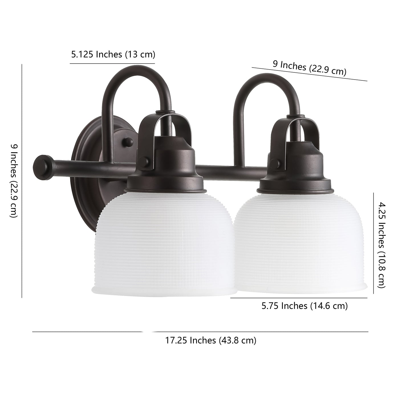 Lampada da toeletta a LED Shirley in metallo/vetro, di JONATHAN Y