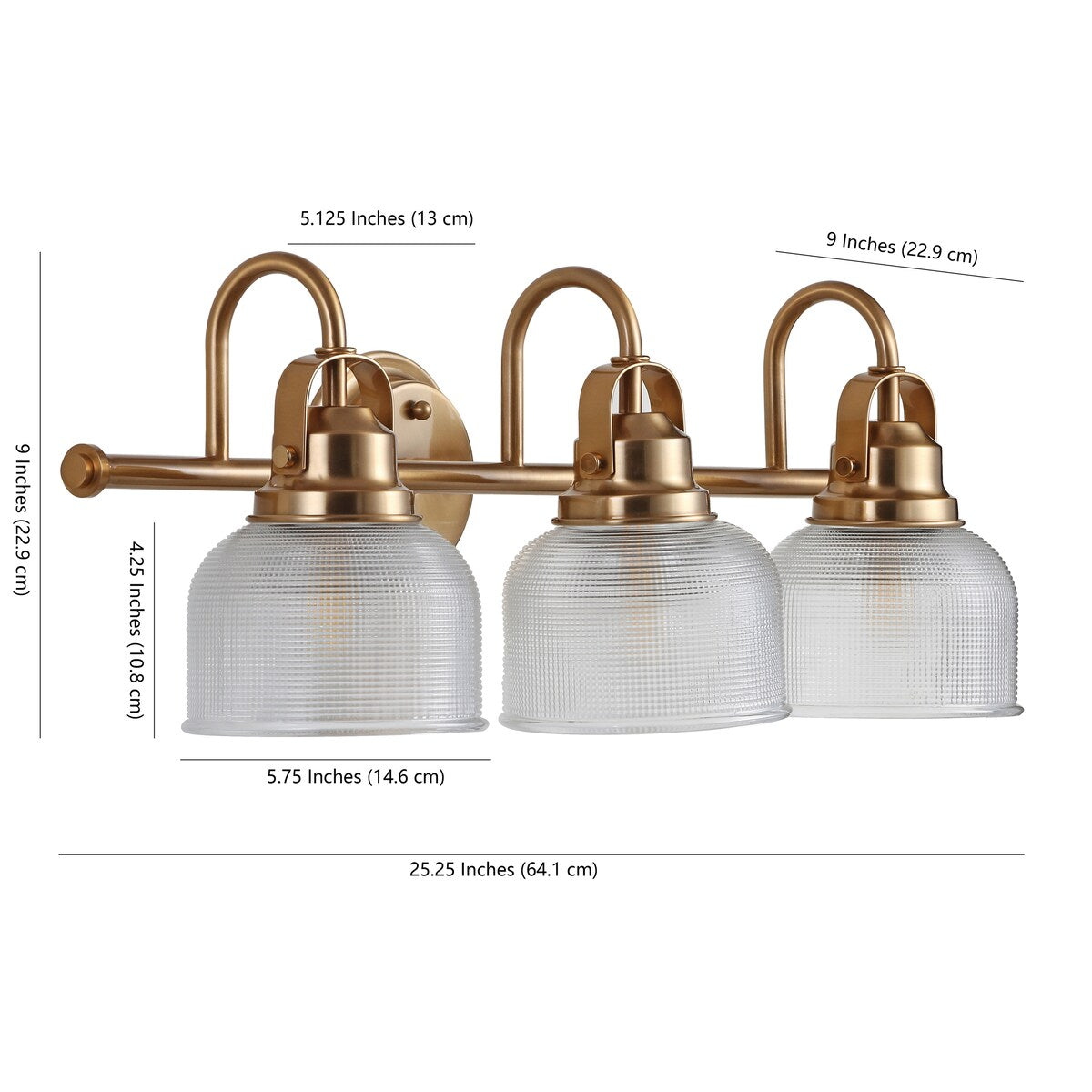 Lampada da toeletta a LED Shirley in metallo/vetro, di JONATHAN Y