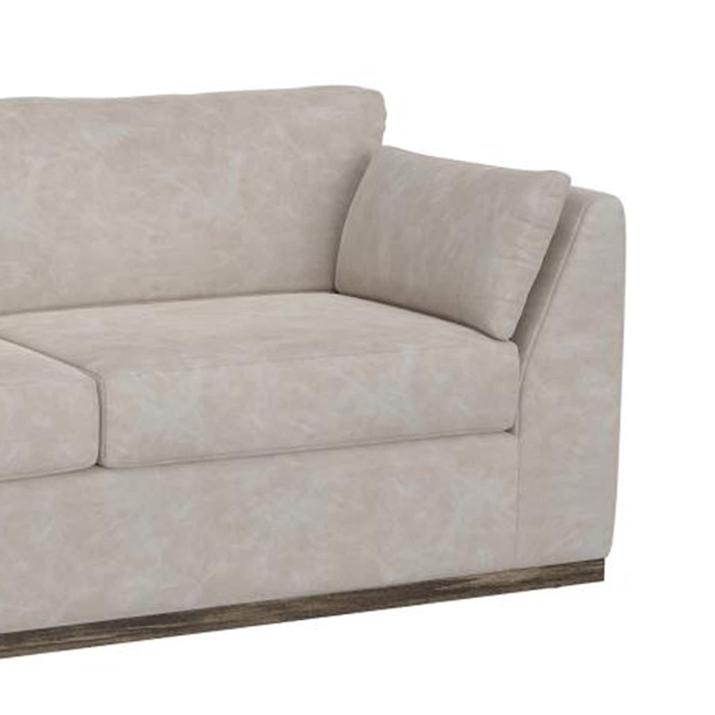 Divano Sian, 2 copriletti decorativi, schienale con cuscino rimovibile, similpelle avorio