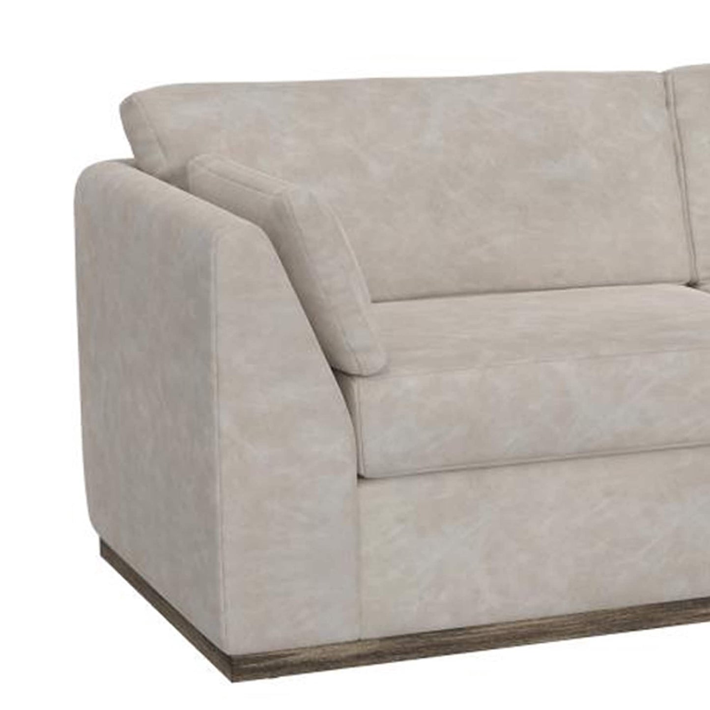 Divano Sian, 2 copriletti decorativi, schienale con cuscino rimovibile, similpelle avorio