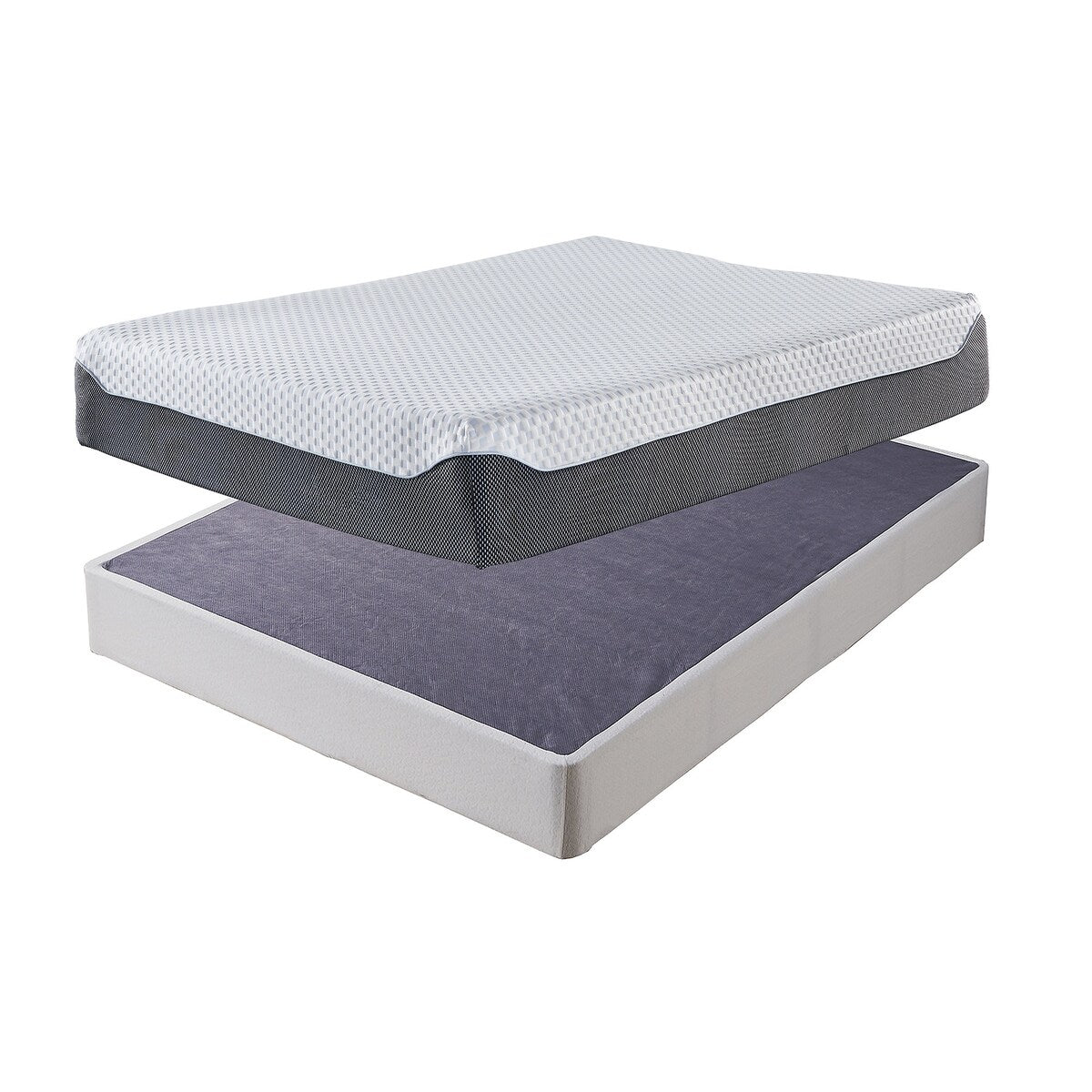 Pacchetto materasso king size Signature Design by Ashley Chime Elite da 12 pollici, bianco/grigio, 2 pezzi