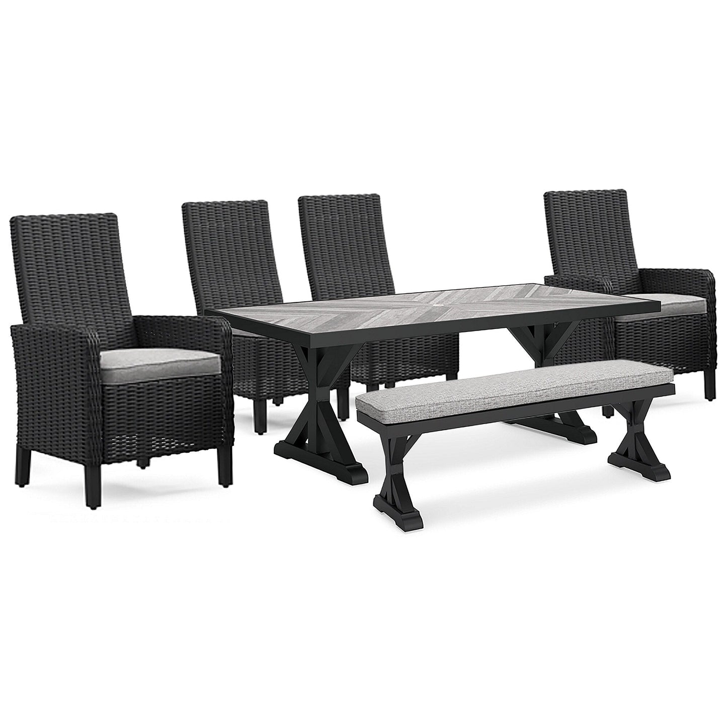 Pacchetto di sedute da esterno Signature Design by Ashley Beachcroft marrone/beige da 6 pezzi