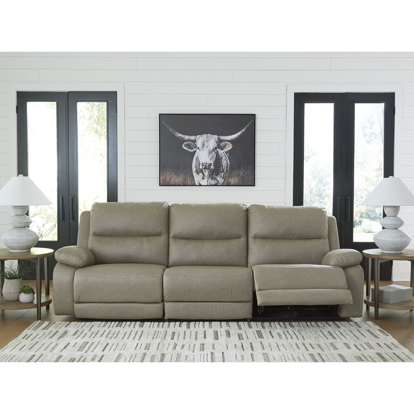 Divano componibile reclinabile elettrico Signature Design by Ashley Brannigan grigio, 3 pezzi - 112 L x 41 P x 42 A