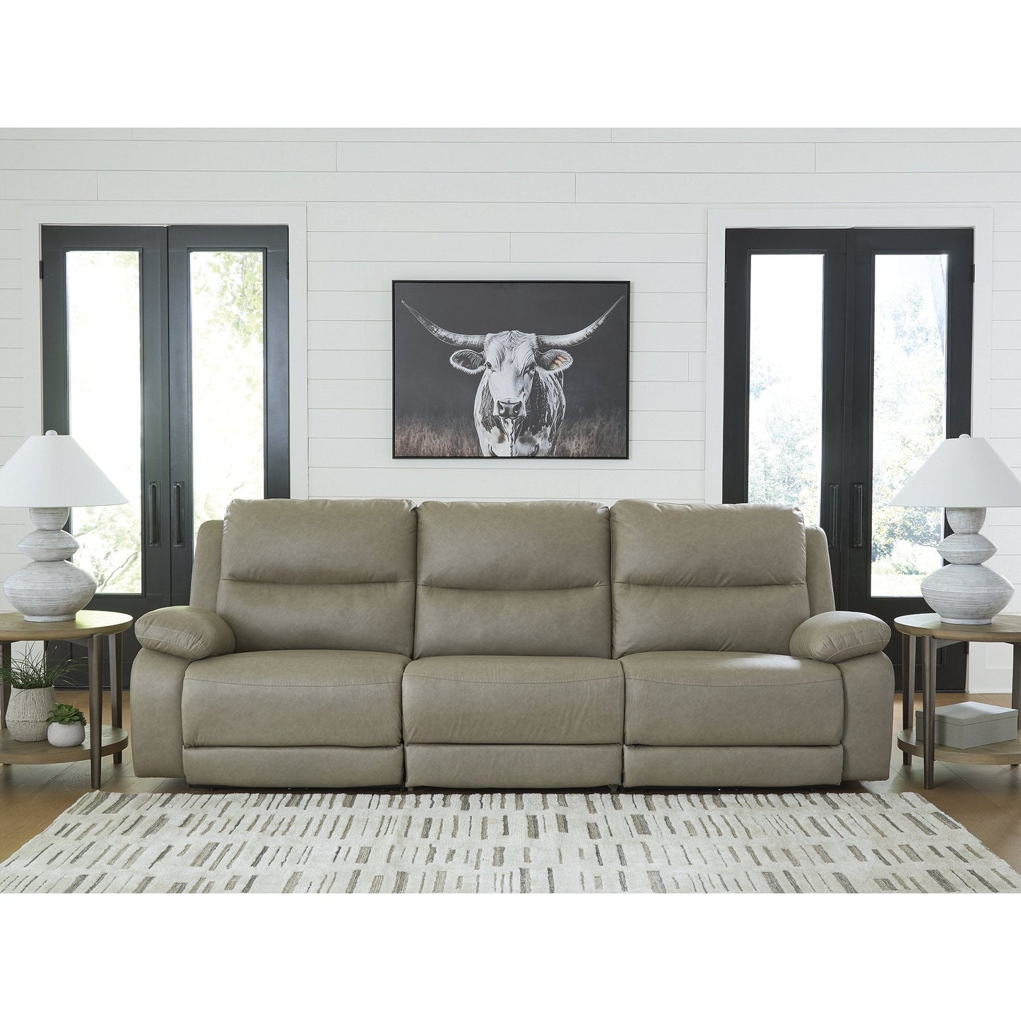 Divano componibile reclinabile elettrico Signature Design by Ashley Brannigan grigio, 3 pezzi - 112 L x 41 P x 42 A