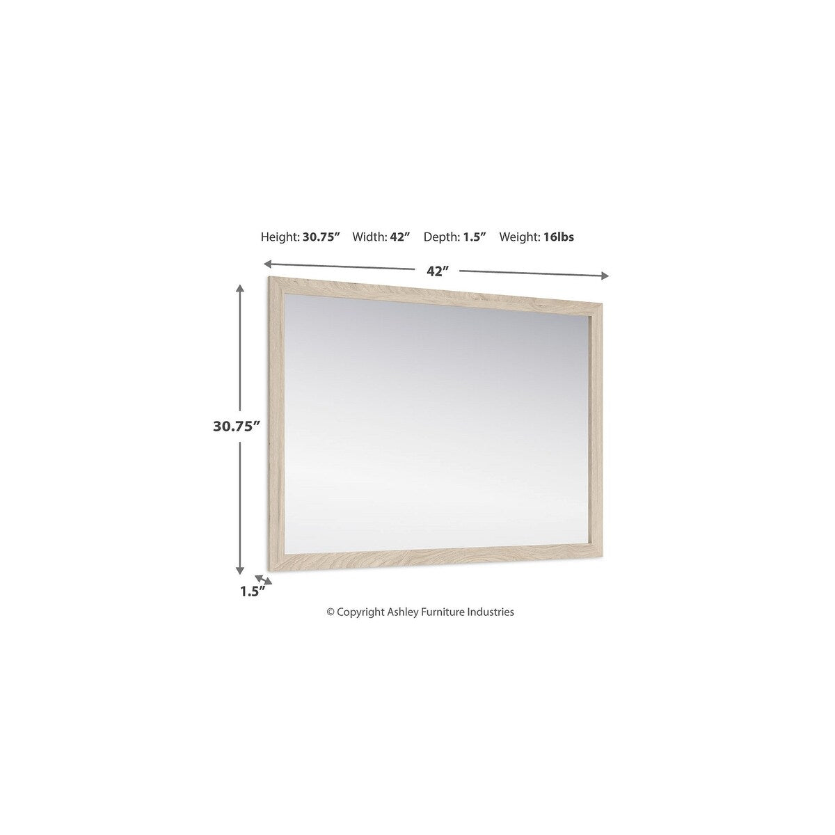 Specchio da camera da letto Cadmori Beige Signature Design by Ashley - Marrone - 38,86 L x 1,3 P x 27,68 A