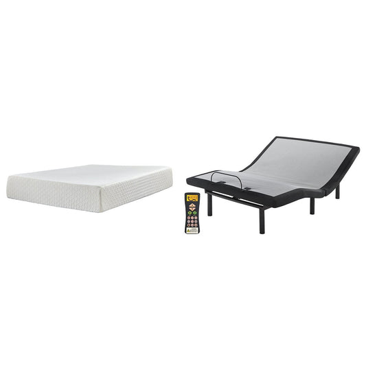 Pacchetto materasso Signature Design by Ashley Chime da 12 pollici in memory foam nero/bianco, 2 pezzi