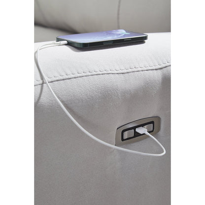 Divano componibile reclinabile elettrico Signature Design by Ashley Grafton Pike Gray a 3 pezzi - 116 L x 41 P x 43 A