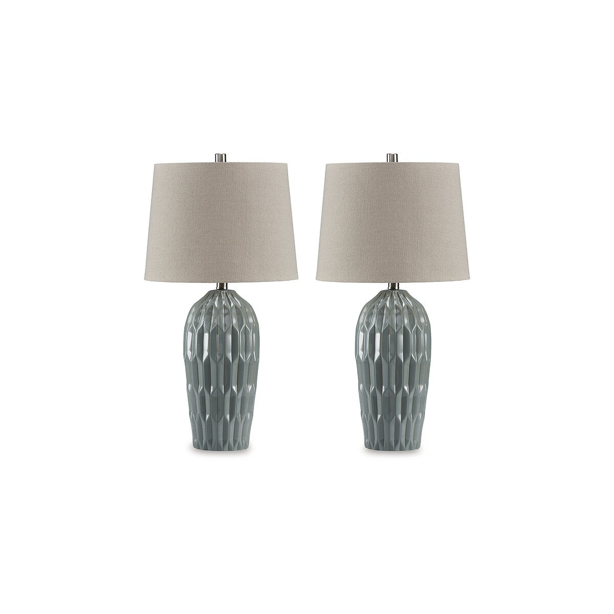 Lampada da tavolo Signature Design by Ashley Hadbury blu (set da 2) - 14 L x 14 P x 26,75 A