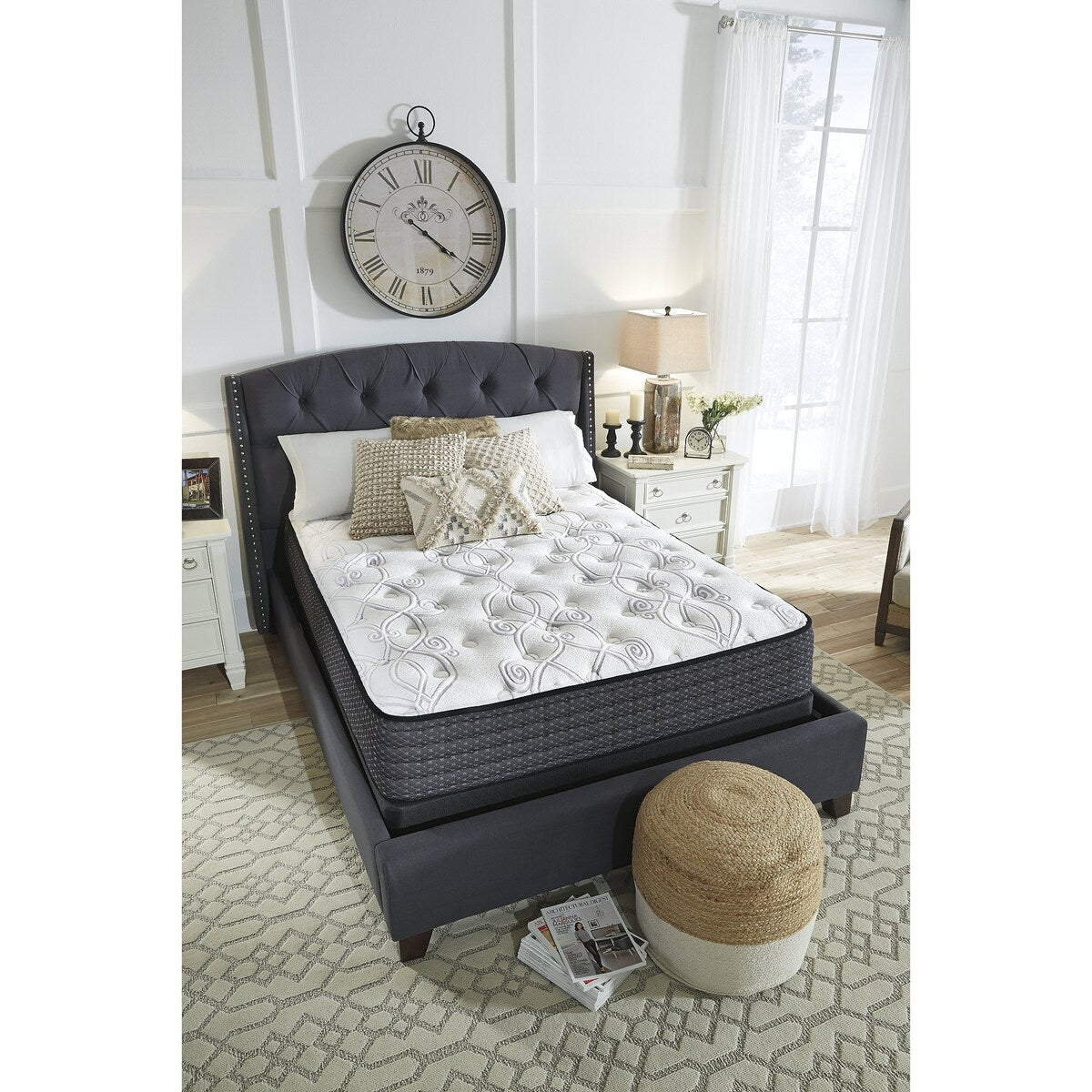 Pacchetto materasso king size Signature Design by Ashley in edizione limitata, 2 pezzi, nero/bianco