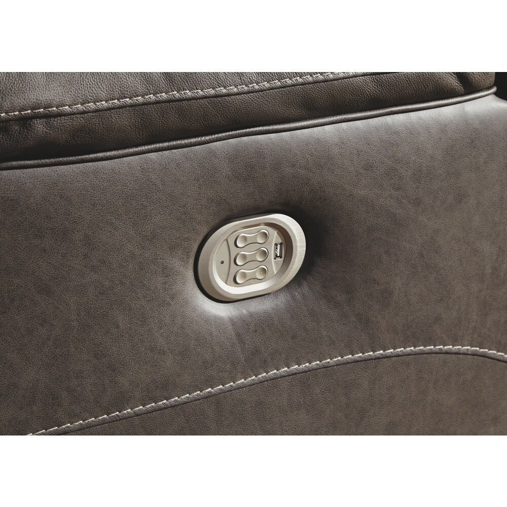 Poltrona reclinabile elettrica contemporanea Wurstrow con poggiatesta regolabile, colore fumo