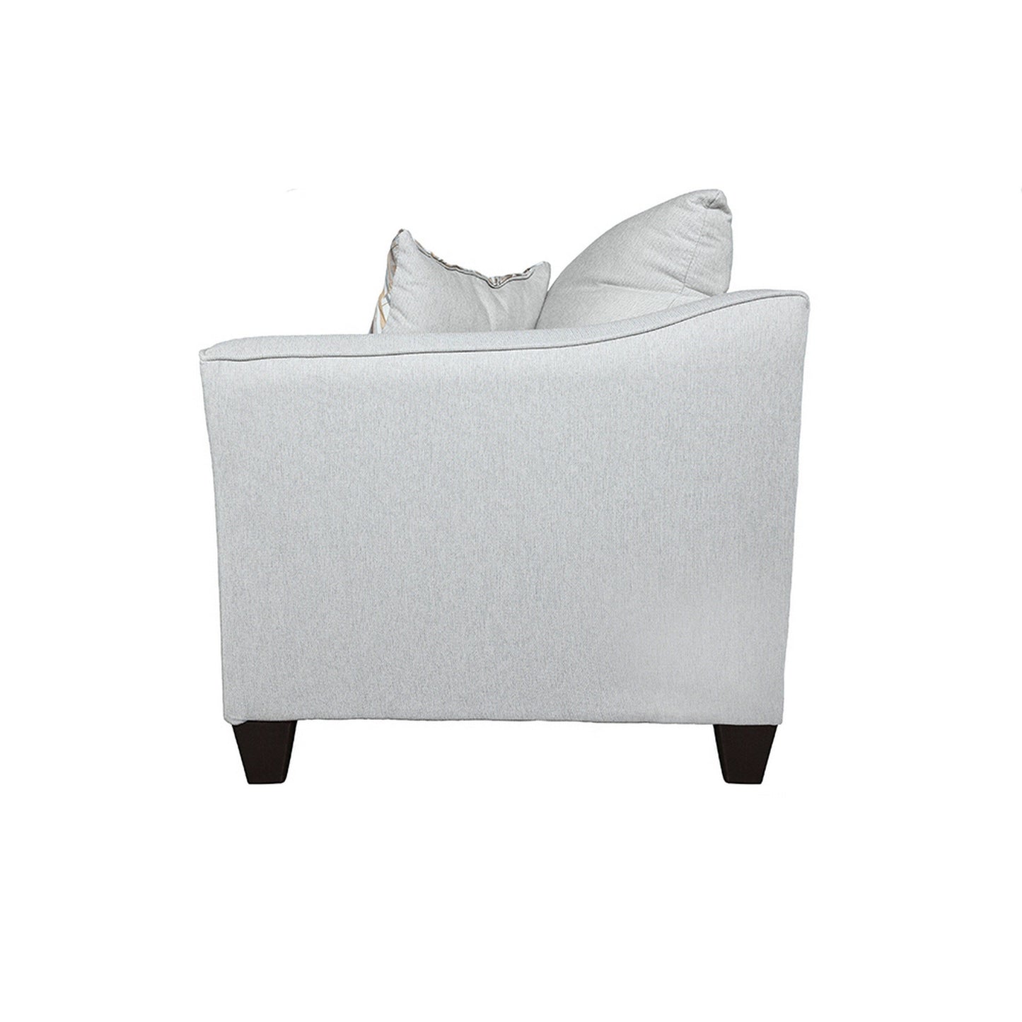 Divano Siya, tessuto grigio, 82 pollici con braccioli, 4 cuscini decorativi