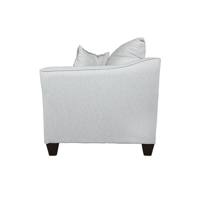 Divano Siya, tessuto grigio, 82 pollici con braccioli, 4 cuscini decorativi