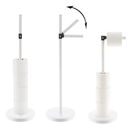 Porta carta igienica elegante con braccio pieghevole e supporto compatto in metallo indipendente - Diametro 8 pollici X 22 H