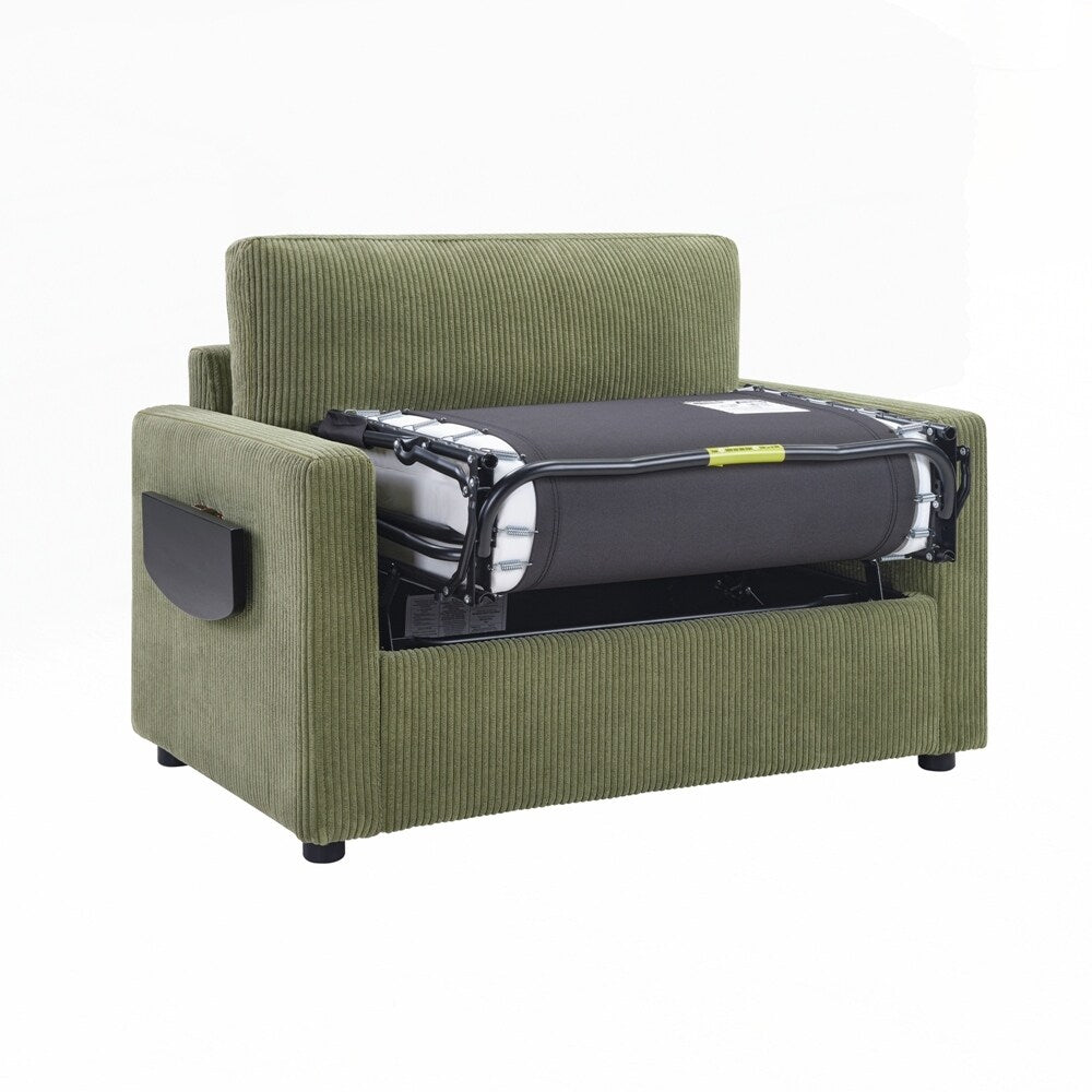 Divano letto a due posti con materasso pieghevole, tasca portaoggetti e due porte USB - 2 posti