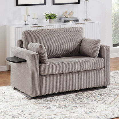 Divano letto a due posti con materasso pieghevole, tasca portaoggetti e due porte USB - 2 posti