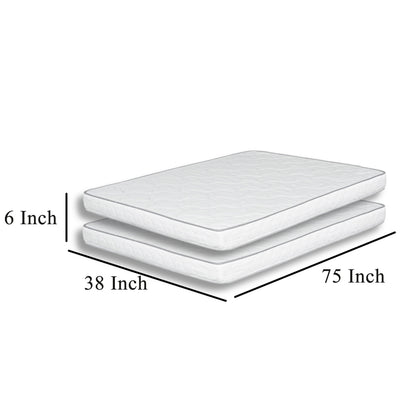 Set di 2 materassi singoli Sly da 6 pollici, nucleo in schiuma di poliuretano di media grandezza