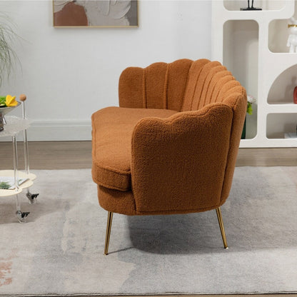 Divano a due posti per mini-stanze con gambe in metallo dorato - 2 posti