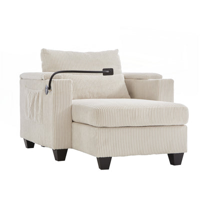 Divano letto in velluto a coste con porte USB