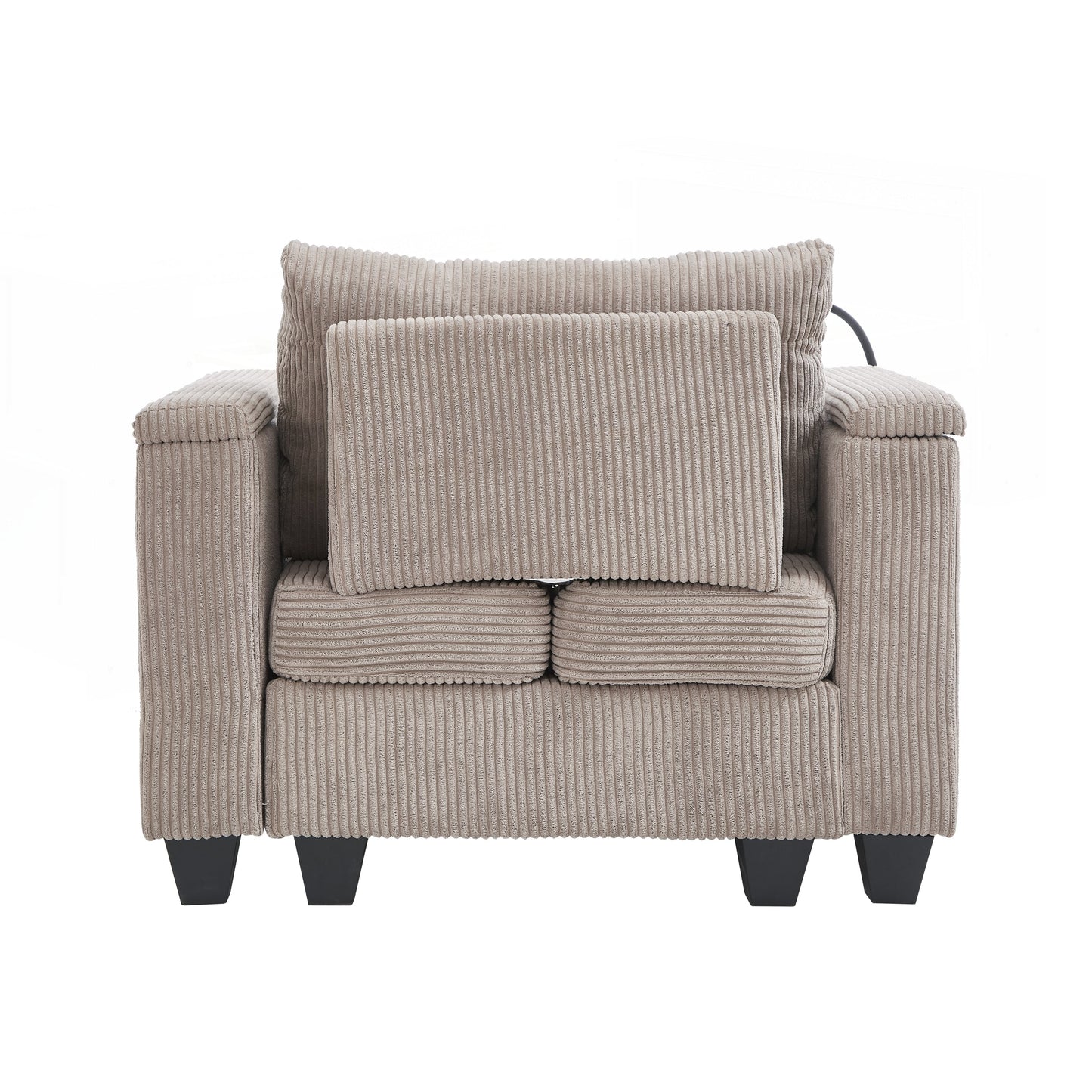 Divano letto in velluto a coste con porte USB