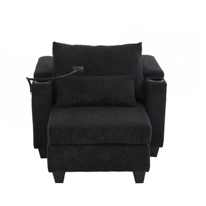 Divano letto in velluto a coste con porte USB