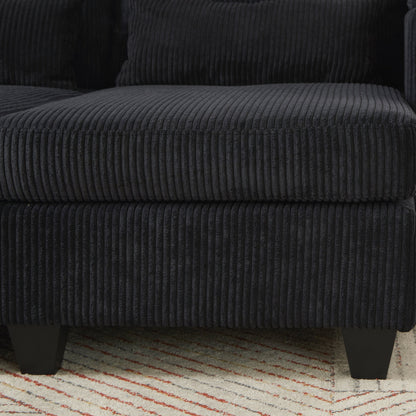 Divano letto in velluto a coste con porte USB