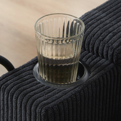 Divano letto in velluto a coste con porte USB